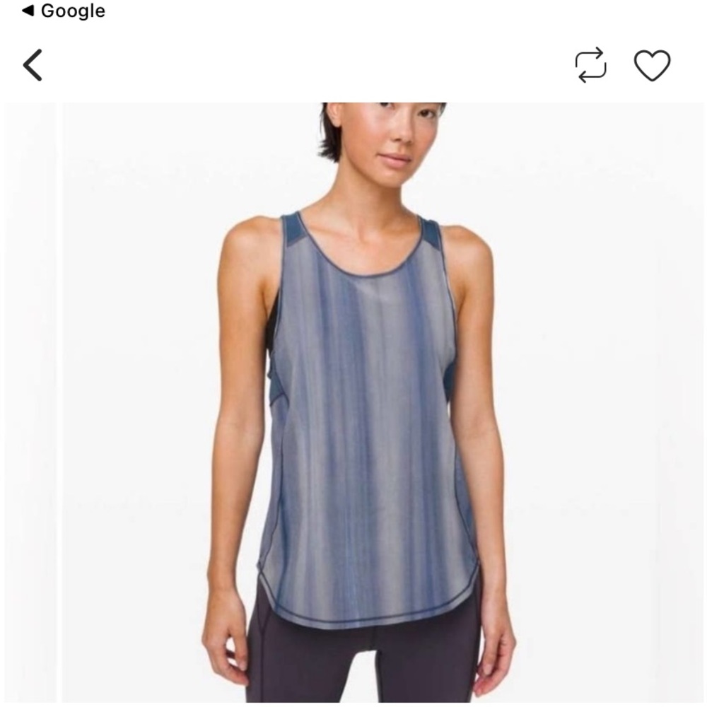 lululemon athletica Sculpt Spray Dye Blue Tank size 4 VGUC